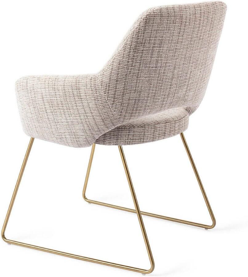 Jesper Home Eetkamerstoel Yanai Slide Gold Caramel Grid