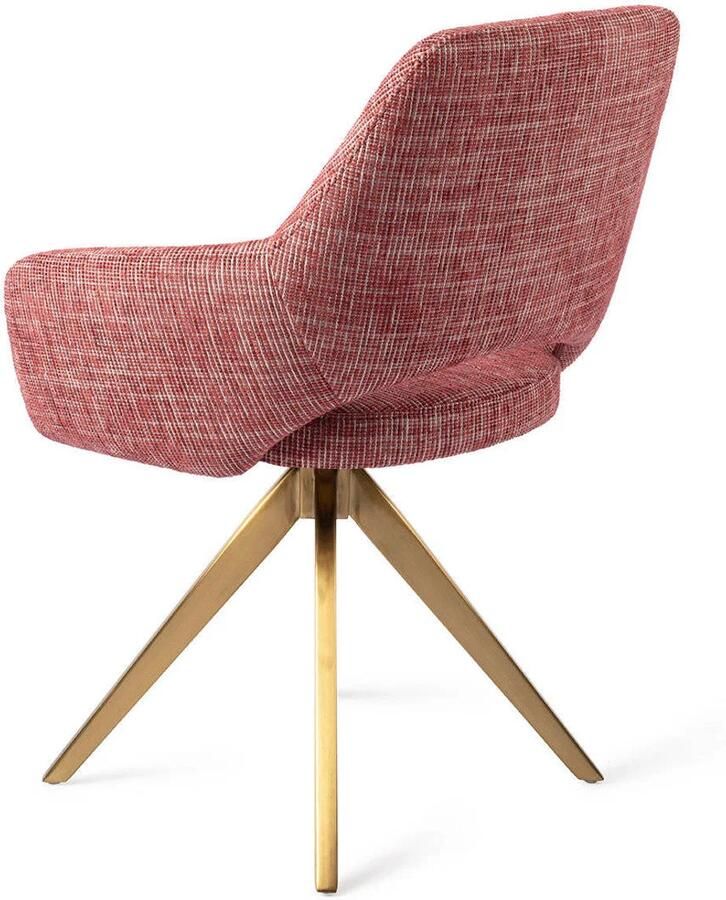 Jesper Home Draaibare Eetkamerstoel Yanai Turn Gold Berry Bars