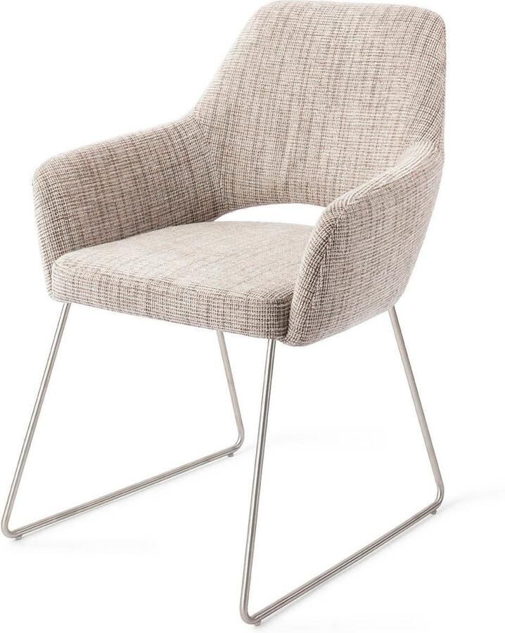 Jesper Home Eetkamerstoel Yanai Slide Steel Caramel Grid