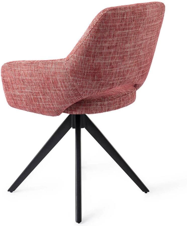 Jesper Home Draaibare Eetkamerstoel Yanai Turn Black Berry Bars