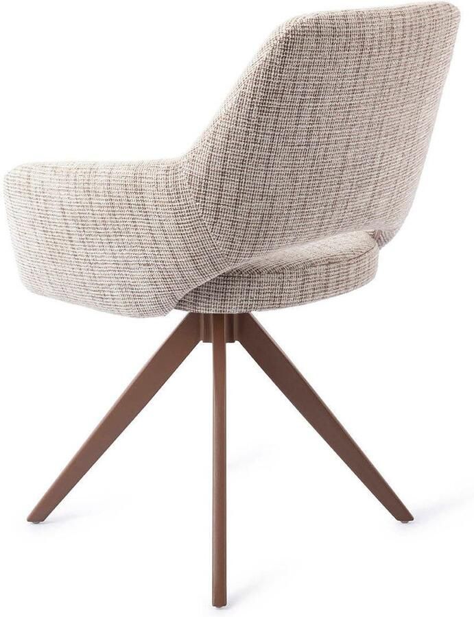 Jesper Home Eetkamerstoel Yanai Turn Brown Draaibaar Caramel Grid