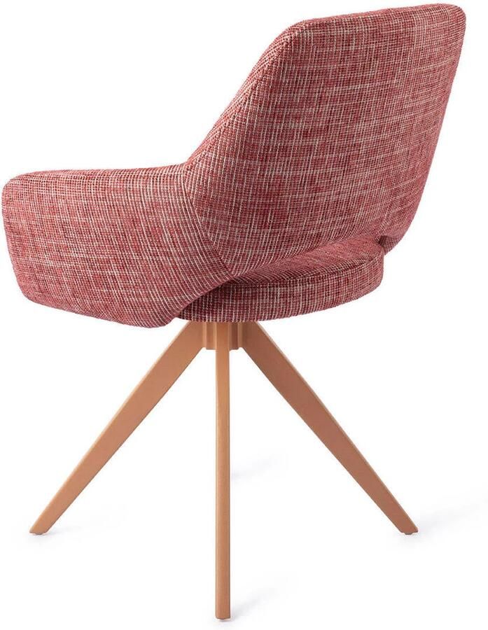 Jesper Home Draaibare Eetkamerstoel Yanai Turn Peach Berry Bars