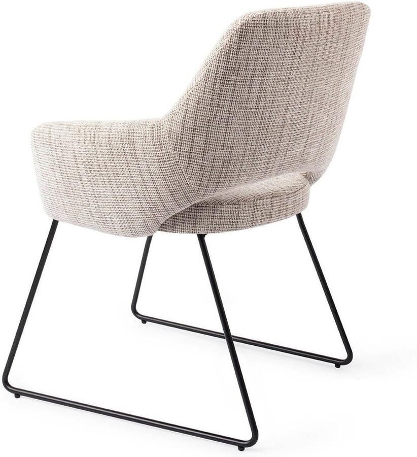 Jesper Home Eetkamerstoel Yanai Slide Black Caramel Grid