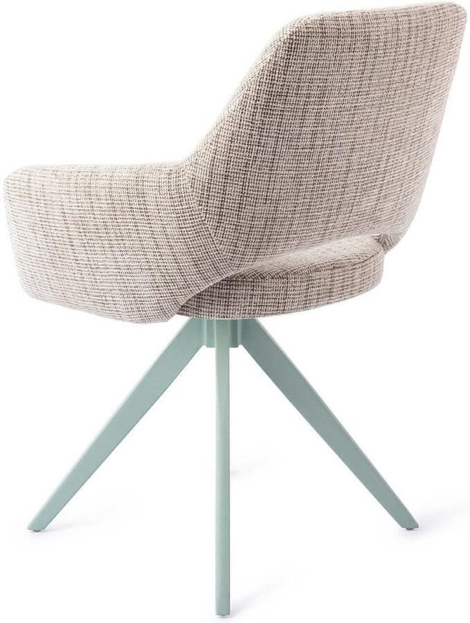 Jesper Home Draaibare Eetkamerstoel Yanai Turn Mint Caramel Grid