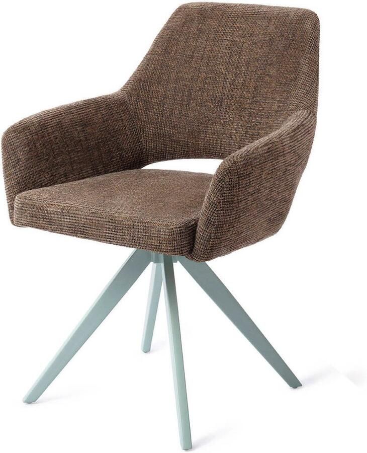 Jesper Home Eetkamerstoel Yanai Turn Mint Checked Chestnut
