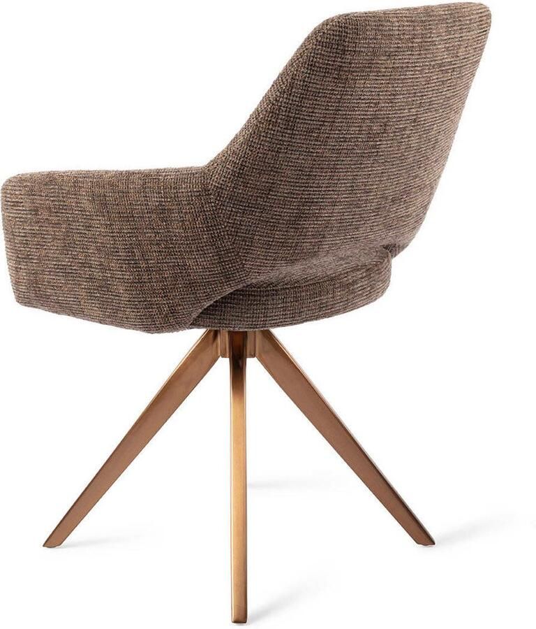 Jesper Home Eetkamerstoel Yanai Turn Rose Checked Chestnut