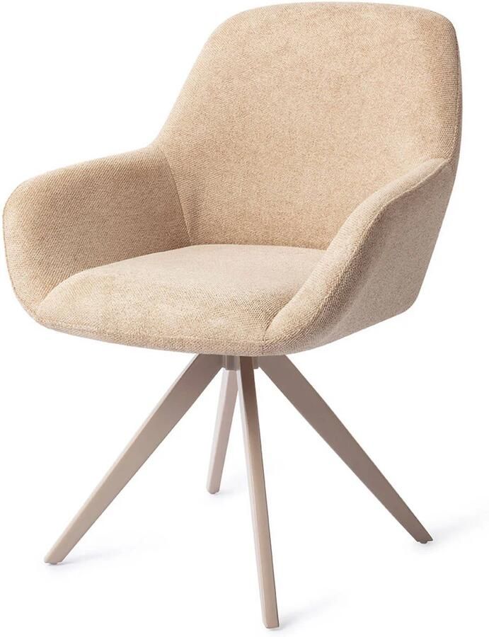 Jesper Home Draaibare Eetkamerstoel Kushi Turn Beige Desert Dunes