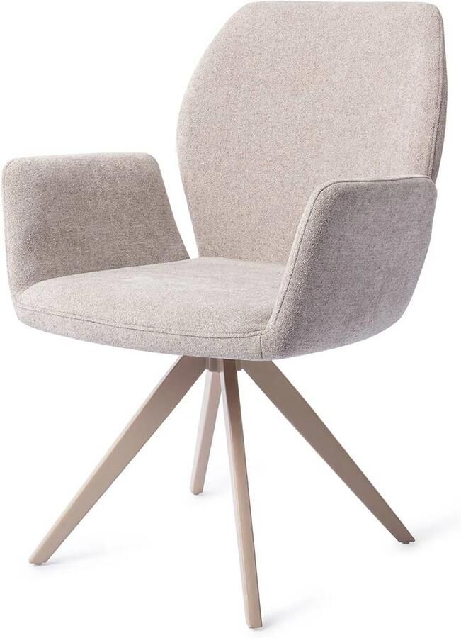 Jesper Home Draaibare Eetkamerstoel Misaki Turn Beige Pretty Plaster