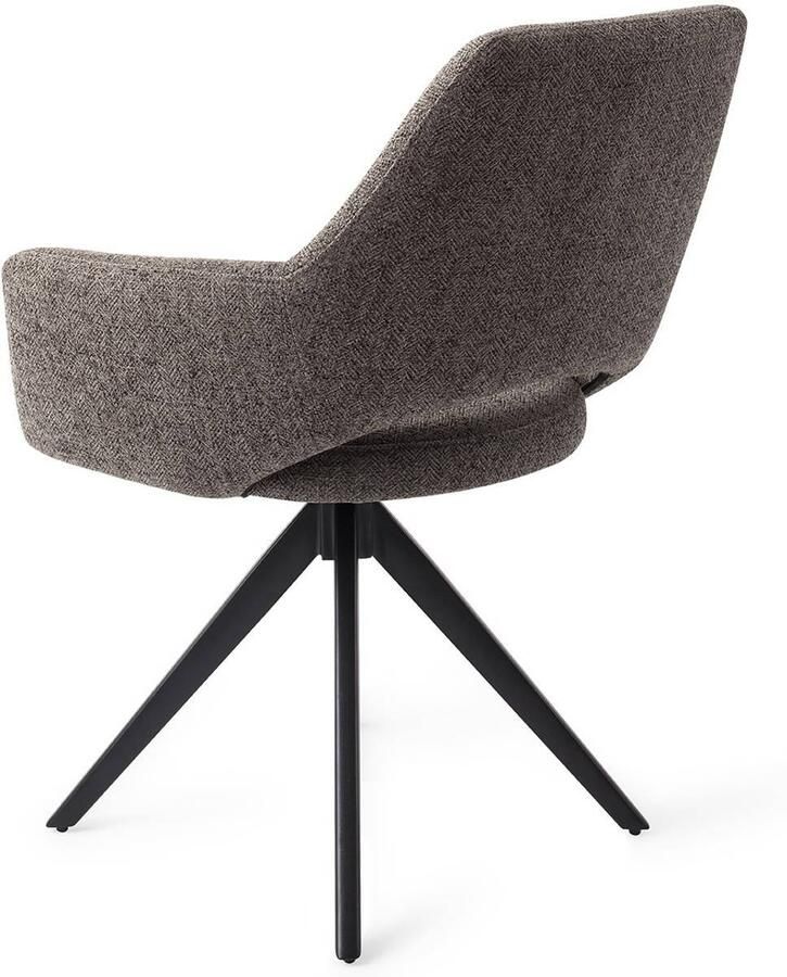 Jesper Home Eetkamerstoel Yanai Turn Black Draaibaar Amazing Grey