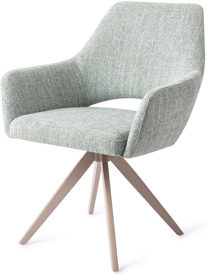 Jesper Home Draaibare Eetkamerstoel Yanai Turn Beige Soft Sage