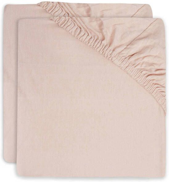 Jollein jersey wieg hoeslaken 40 50 x 80 90 cm Pale Pink set van 2