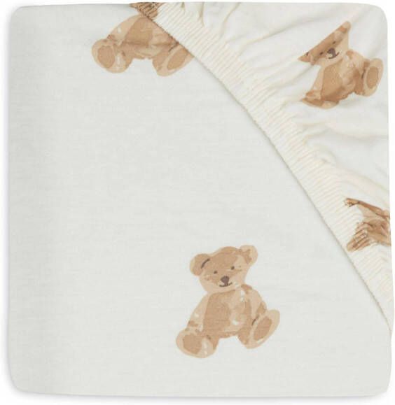 Jollein katoenen jersey ledikant hoeslaken 60x120 cm Teddy bear