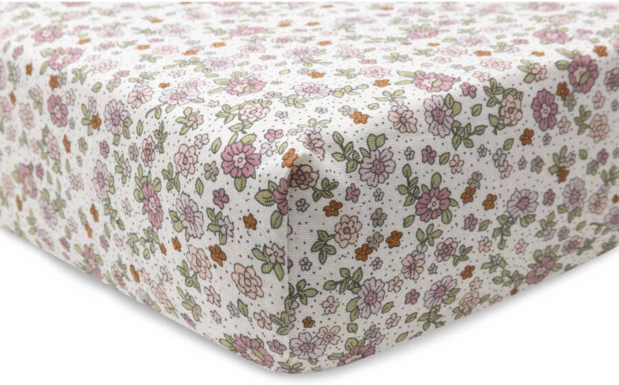 Jollein katoenen jersey ledikant hoeslaken 70x140cm Retro Flowers