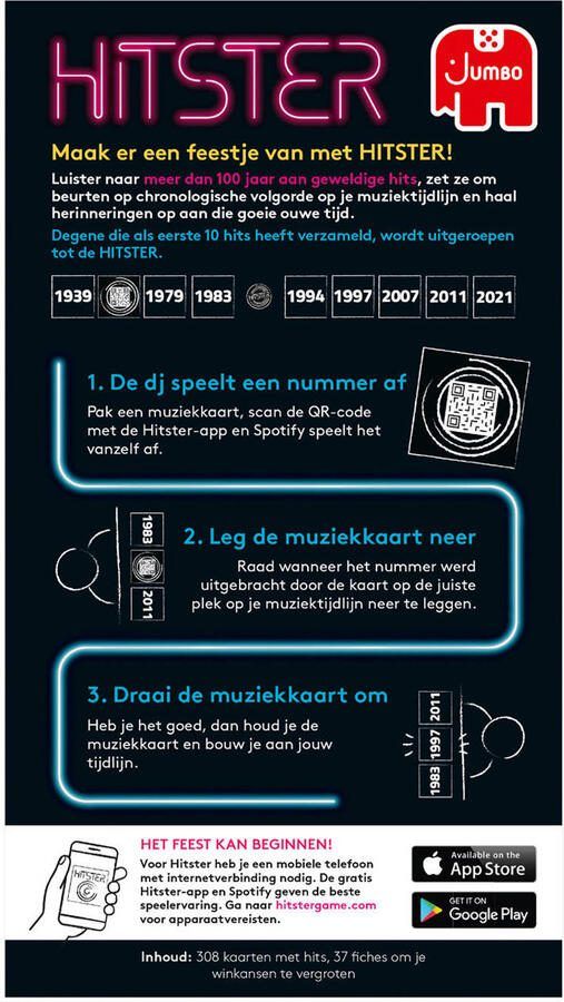 Jumbo Hitster Original Nederlandstalig Partyspel Actiespel - Foto 3