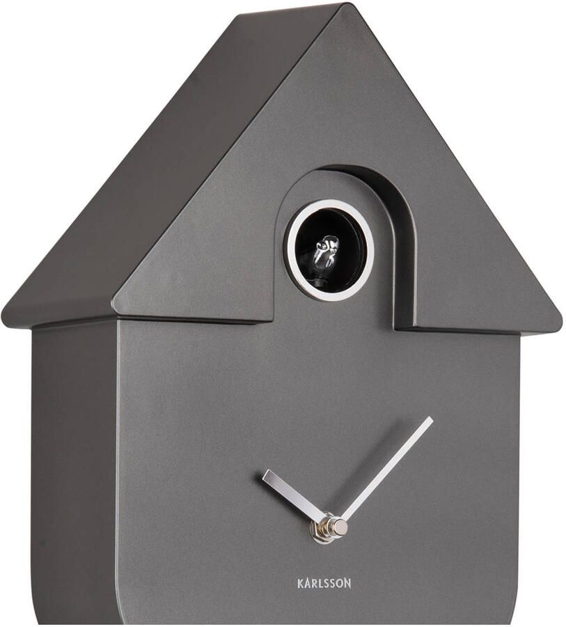 Karlsson Wall Clock Modern Cuckoo Metallic Dark Grey - Foto 2