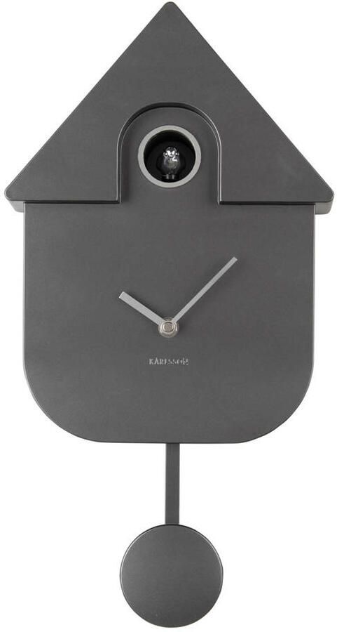 Karlsson Wall Clock Modern Cuckoo Metallic Dark Grey - Foto 3