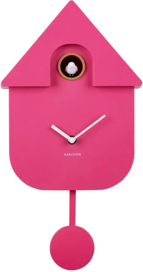 Karlsson Wandklok Modern Cuckoo Helderroze - Foto 3