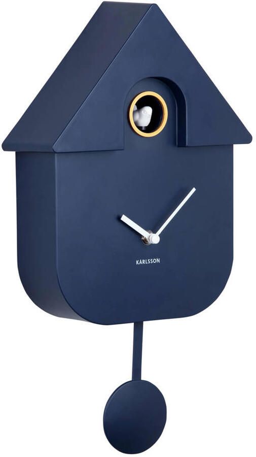 Karlsson Wandklok Modern Cuckoo Blauw 8.5x21.5x41cm Wandklok Modern