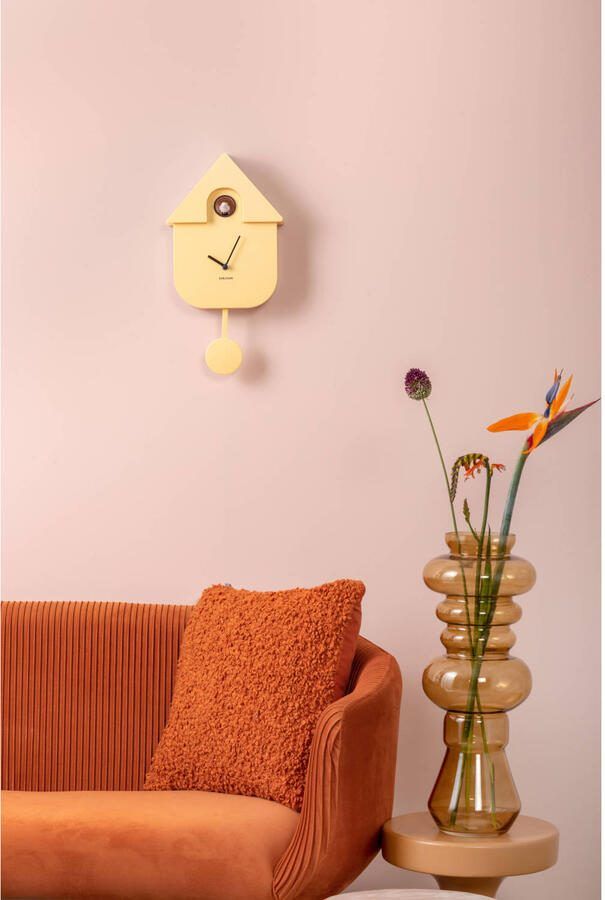 Karlsson Wandklok Modern Cuckoo Geel 21 5x8 5x41cm Wandklok Modern - Foto 3