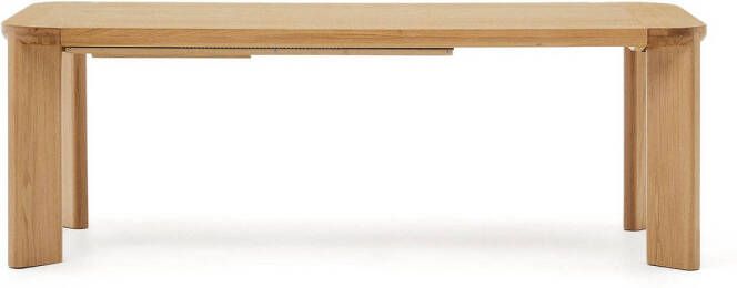 Kave Home Uitschuifbare Eettafel Jondal Eikenhout 200 280 x 100cm Bruin