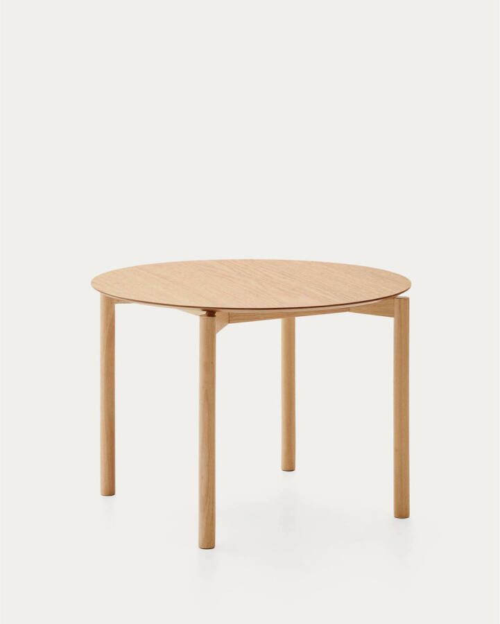 Kave Home Ronde Eettafel Indara Essen en rubberhout 110cm Naturel