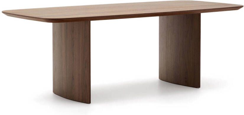 Kave Home Eettafel Litto Deens ovaal Walnoot 240 x 100cm Bruin