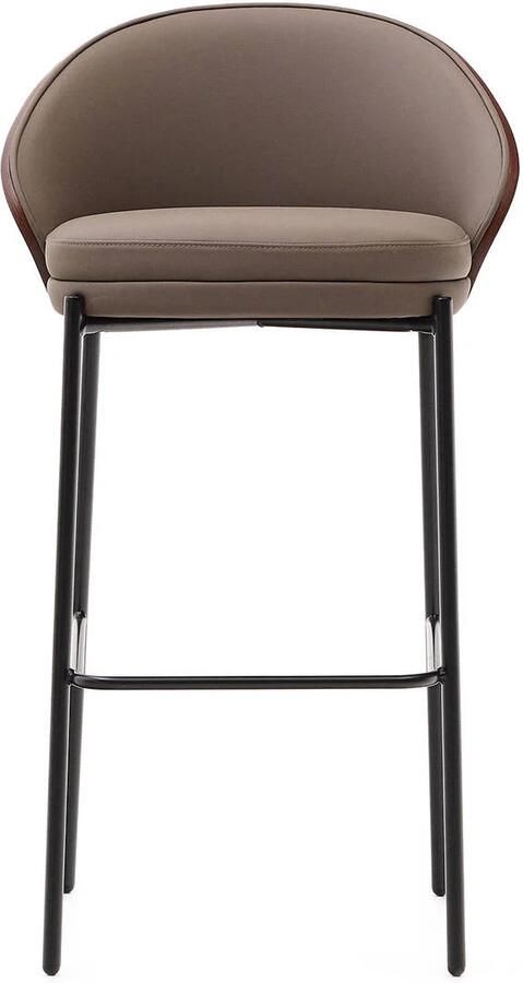 Kave Home Barkruk Eamy Lederlook Bruin (zithoogte 77cm)