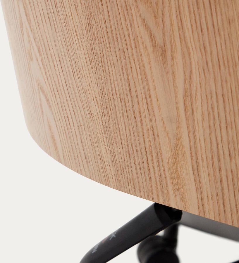 Kave Home Bureaustoel Madai Chenille en essen Beige