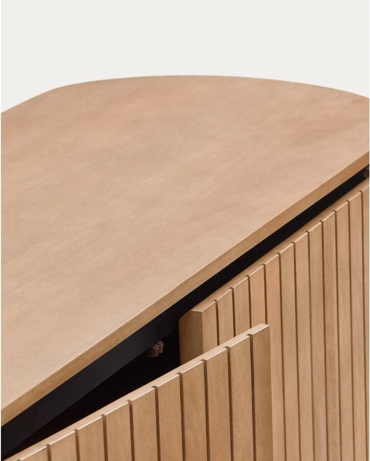 Kave Home Licia 2-deurs dressoir van massief mangohout en zwart gelakt metaal 120 x 80 cm