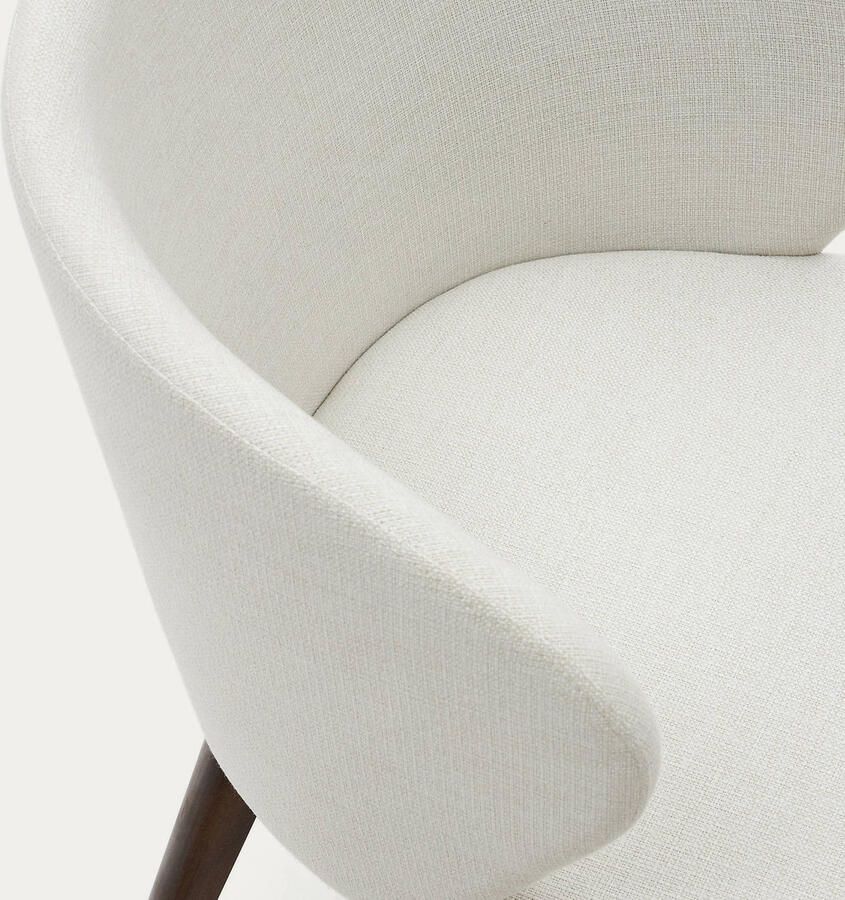 Kave Home Eetkamerstoel Darice Walnoot onderstel Beige