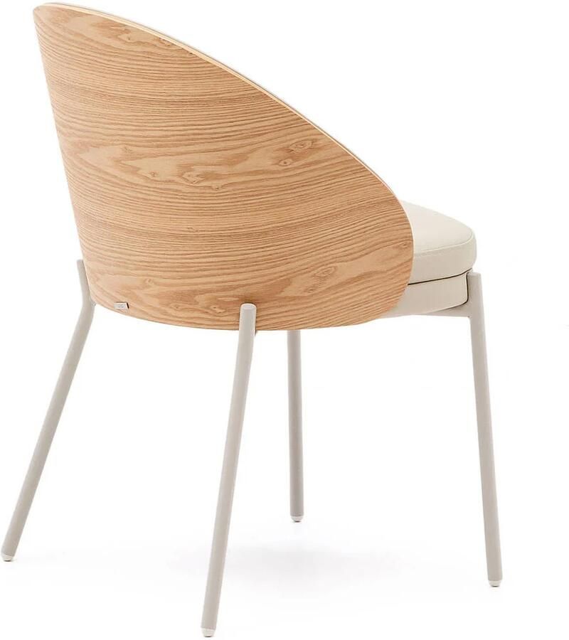 Kave Home Eetkamerstoel Eamy Lederlook Beige