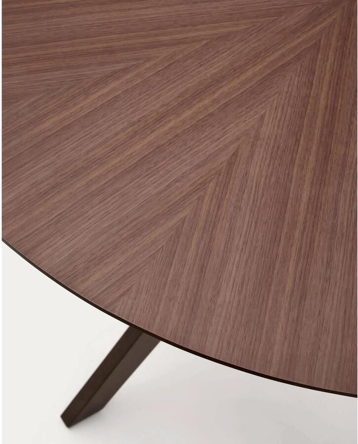 Kave Home Ronde Eettafel Naanim Walnoot en rubberhout 120cm