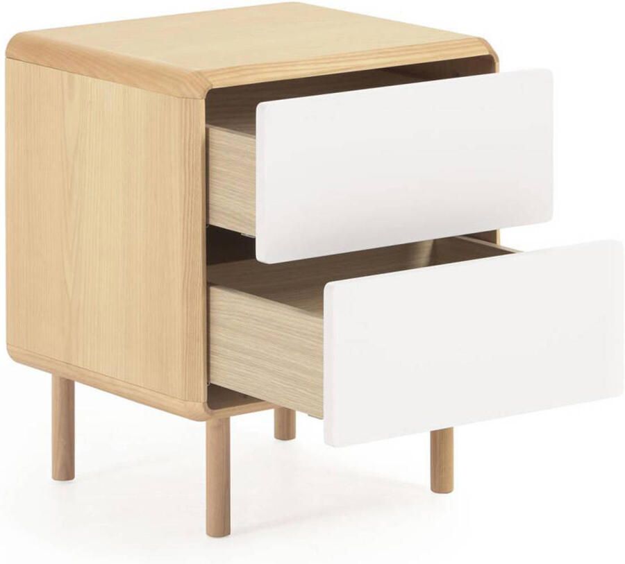 Kave Home Anielle nachtkastje in massief essenfineer 50 x 58 4 cm - Foto 4