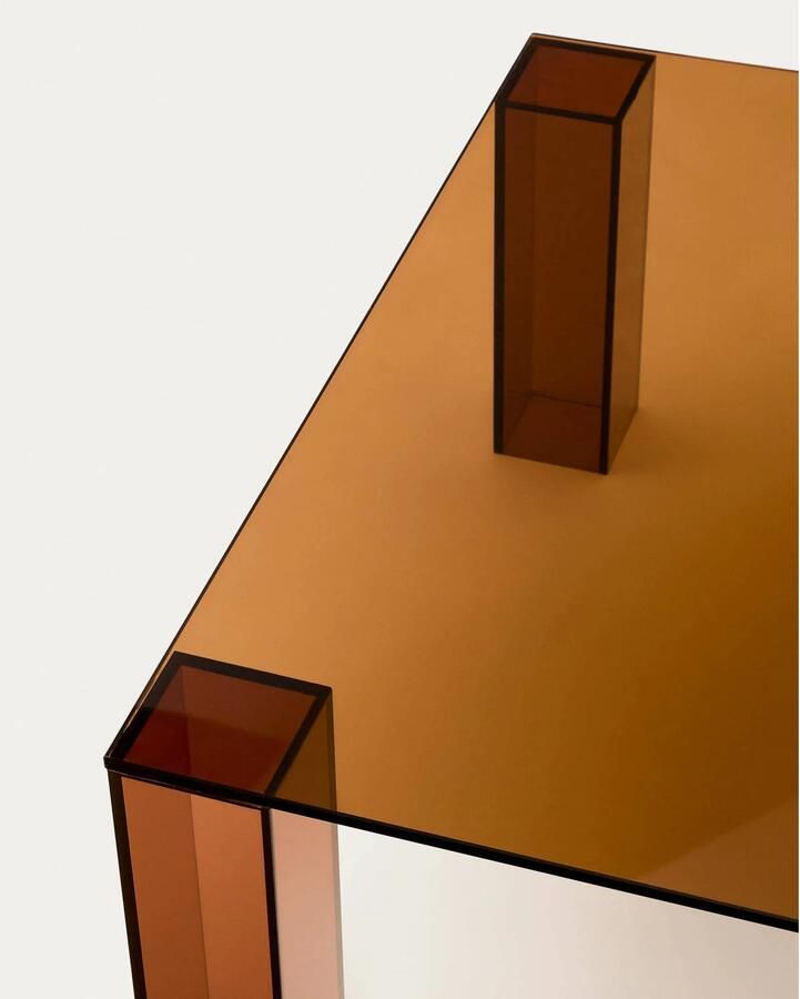 Kave Home Salontafel Adularia Glas 85 x 85cm Bruin Vierkant