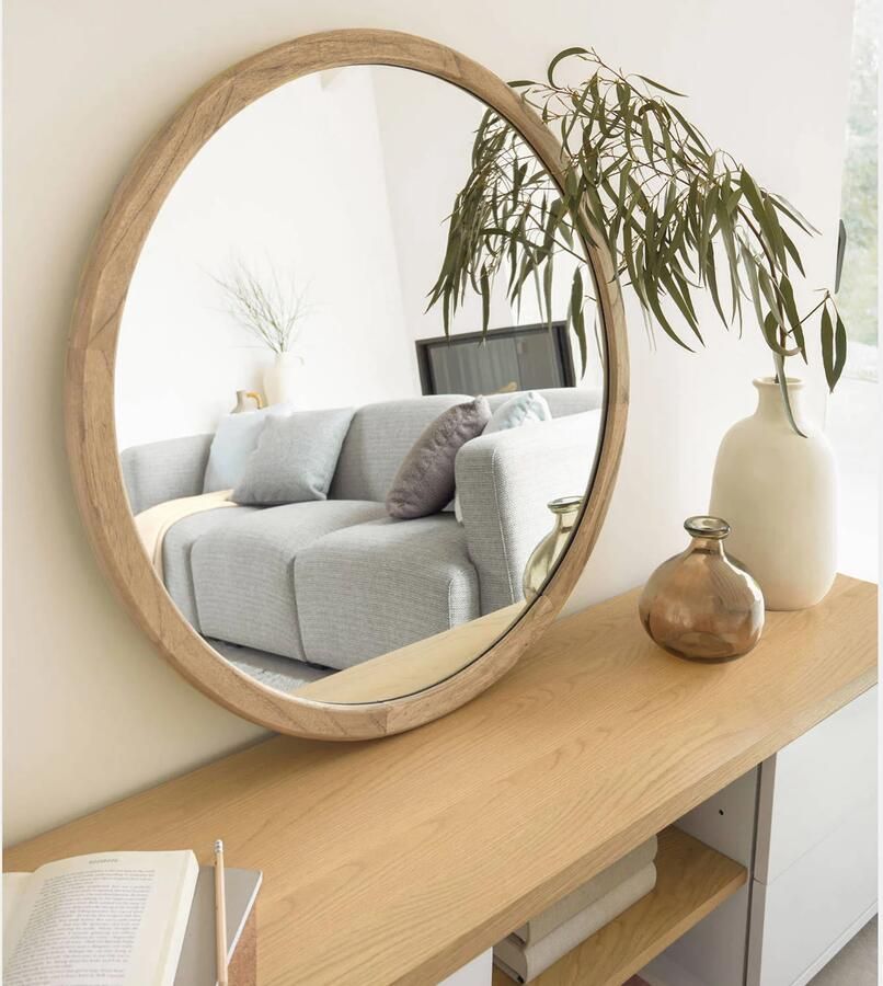 Kave Home Abilen wit gelakt tv-meubel van eikenfineer met 1 deur & 2 lades 150 x 44 cm FSC 100%