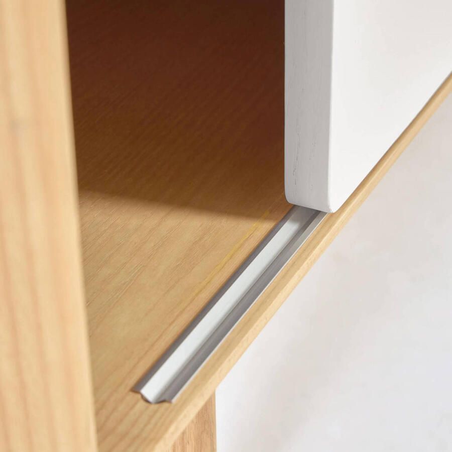 Kave Home Anielle TV-meubel van massief essen & essenfineer met 2 deuren 180 x 41 cm - Foto 4