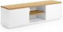 Kave Home Abilen wit gelakt tv-meubel van eikenfineer met 1 deur & 2 lades 150 x 44 cm FSC 100% - Thumbnail 2