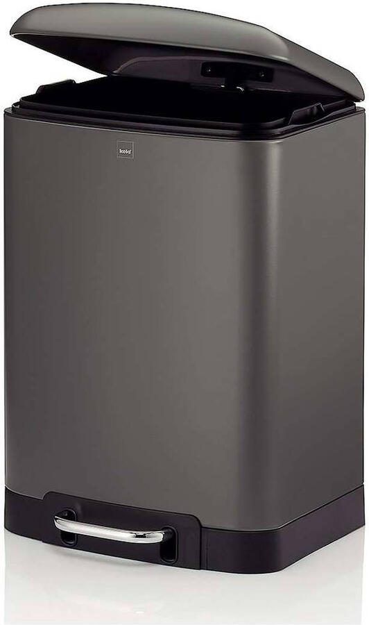 Kela Afvalemmer RVS Antraciet 12 L | Davino