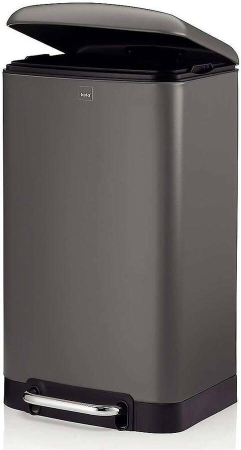 Kela Afvalemmer RVS Antraciet 30 L | Davino