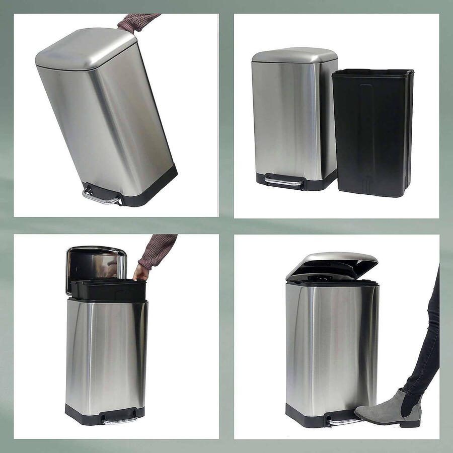 Kela Davino Pedaalemmer Silent Close 30 L Zilver - Foto 3