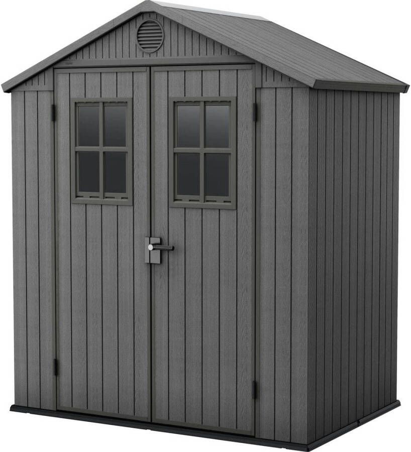 Keter Darwin 64 Tuinhuis dubbele deuren + ramen 190x122x221 cm Grijs