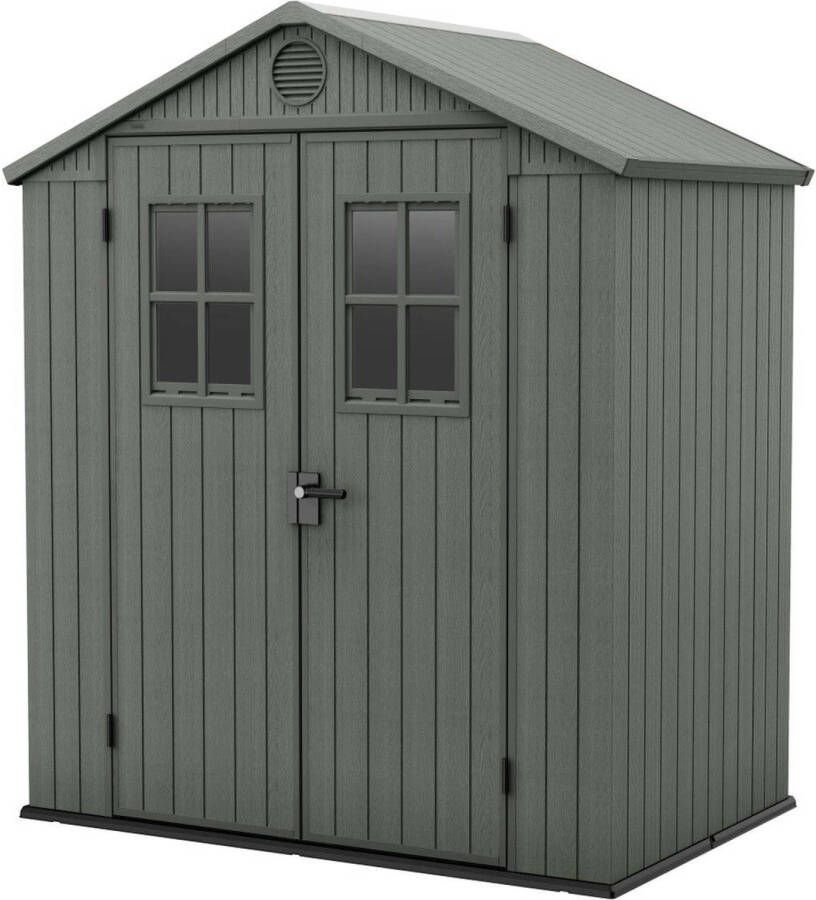 Keter Darwin 64 Tuinhuis dubbele deuren + ramen 190x122x221 cm Groen