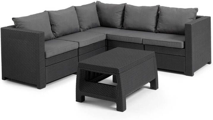 Keter Provence Loungeset 4 a 5 personen 194x194x77cm Grafiet