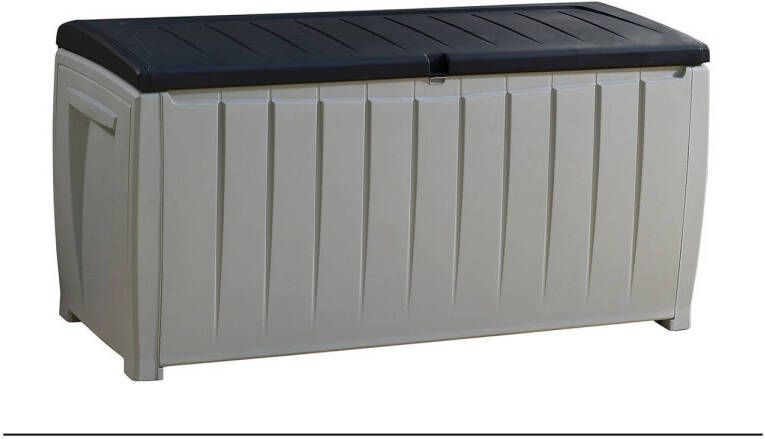 Keter Novel kussenbox 340 liter Kunststof 124 x 62.5 x 125 cm grijs zwart - Foto 3