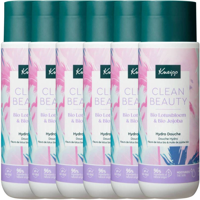 Kneipp Clean Beauty Lotusbloesem-Jojoba douchegel 6 x 200ml voordeelverpakking