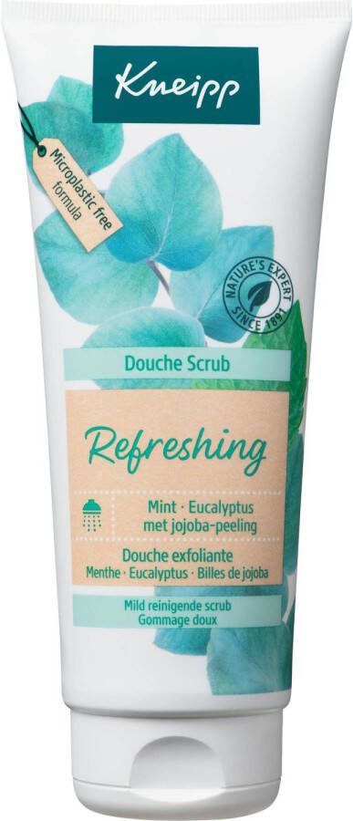 Kneipp Refreshing Douche scrub Body scrub Frisse geur van Mint en Cucalyptus Voor alle huidtypen Vegan 1 st 200 ml