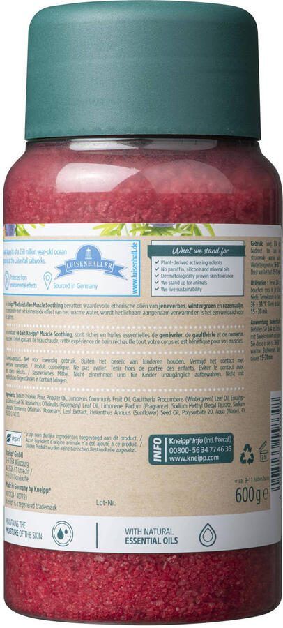 Kneipp Muscle Soothing Badkristallen Badzout Jeneverbes Weldaad voor spieren Rustgevende geur Vegan 1 st 600 gr