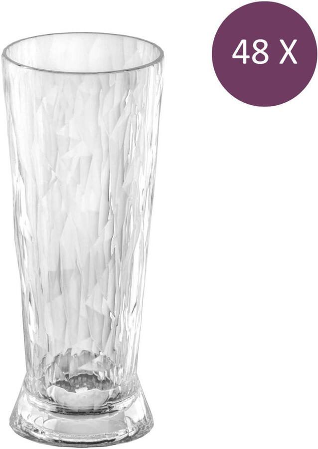 Koziol Superglas Club No. 10 Bierglas 300 ml Set van 48 Stuks Kunststof Transparant