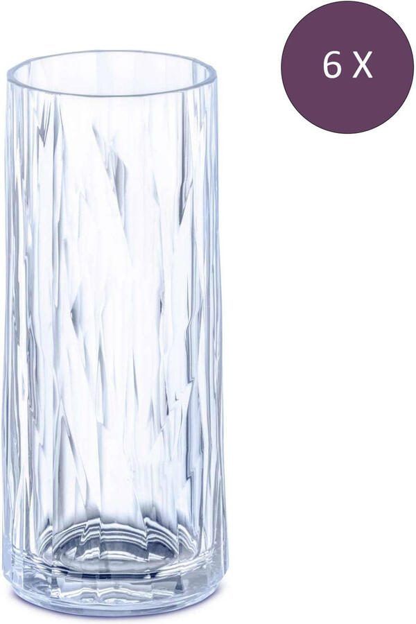 Koziol Superglas Club No. 03 Bierglas 250 ml Set van 6 Stuks Kunststof Transparant