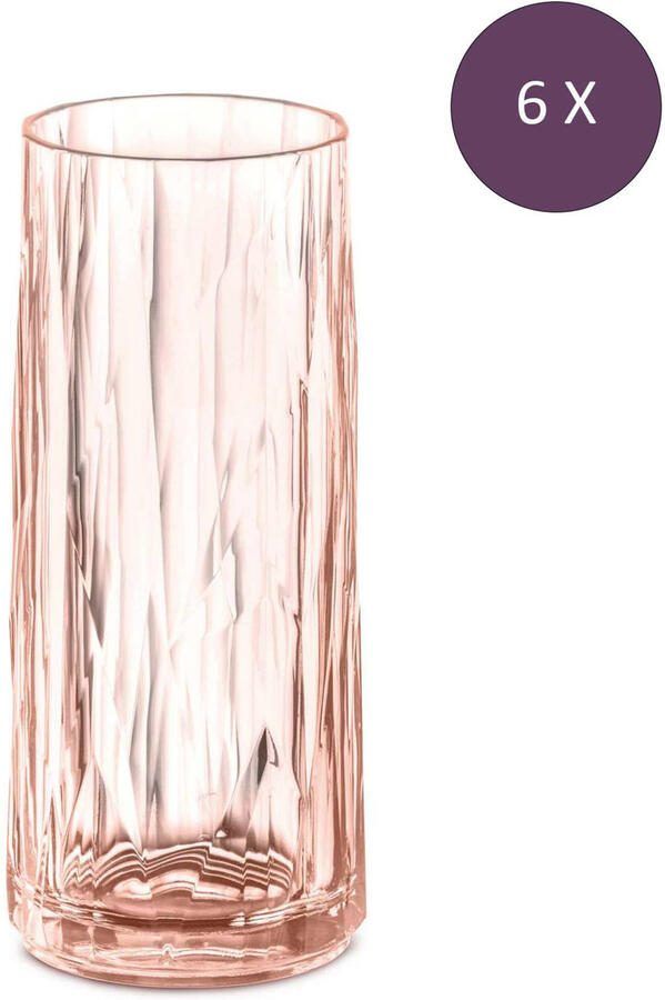 Koziol Superglas Club No. 03 Bierglas 250 ml Set van 6 Stuks Kunststof Roze